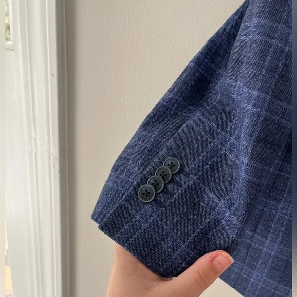 Joseph Abboud Navy Checkered Blazer - Picture 6 of 11